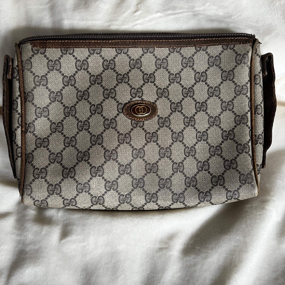 Authentic Gucci Monogram Canvas Pouch